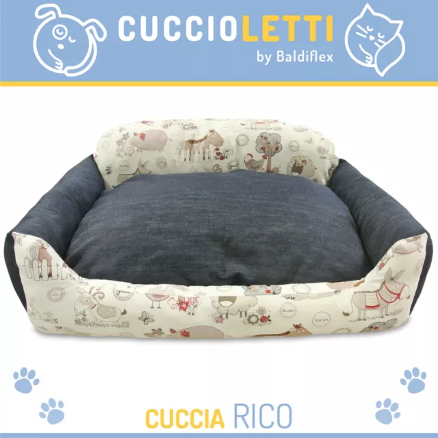 CUCCIA MORBIDA CUSCINO MATERASSINO LETTO CANE GATTO RICO 70X50 CM by Cuccioletti