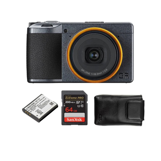 Ricoh GR III Street Edition Digital Camera with Soft Case 64 GB Memory Card