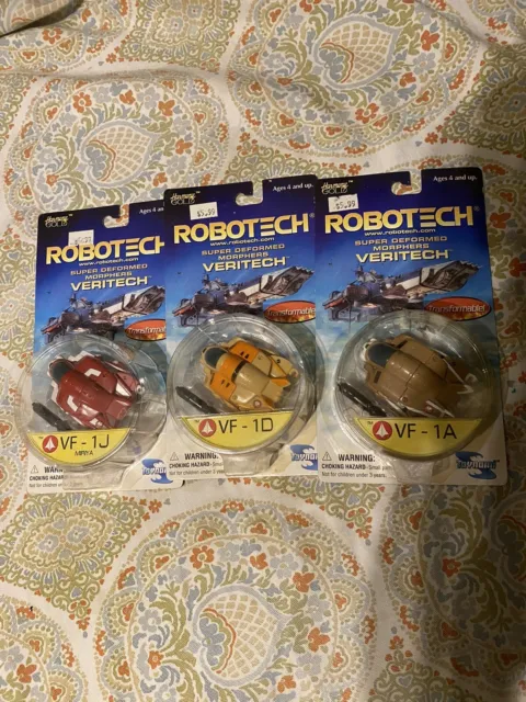 Robotech Morphers Veritech Toynami 2001 VF-1J,VF-1D,VF-1A Anime Figures