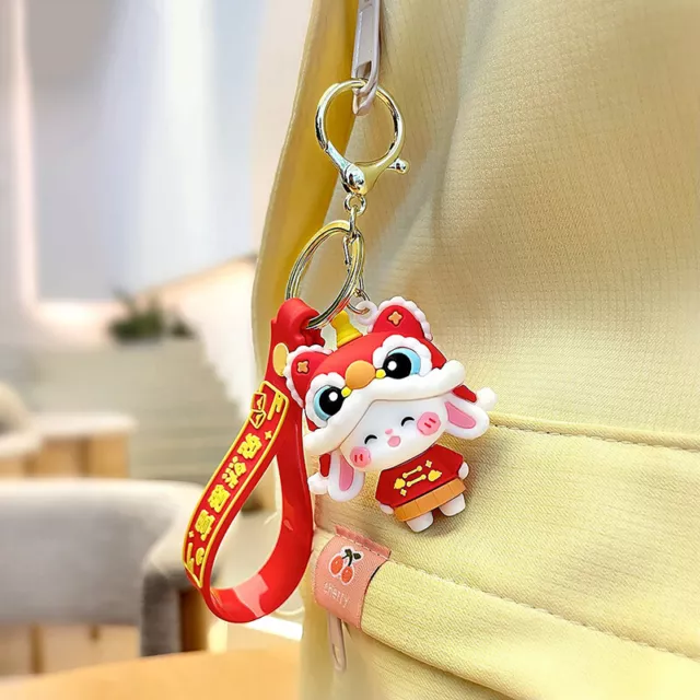 Cartoon Zodiac Animal Keychain New Year Car Keyring Small Pendant Key Decoration