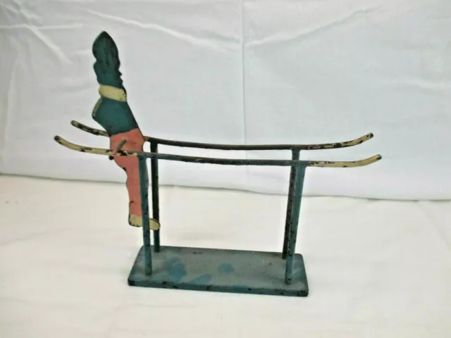 Antikes Blechspielzeug Metall um 1900 mechanisch Turner am Barren Rarität (6r)