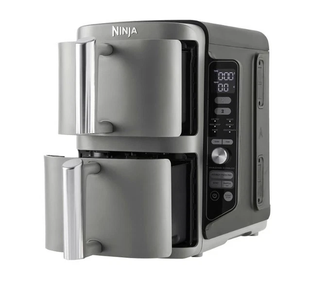 Sl400eu NINJA SL400EU DOUBLE Stack 2-Ebenen XL Airfryer Heissluftfritteuse Grau ...
