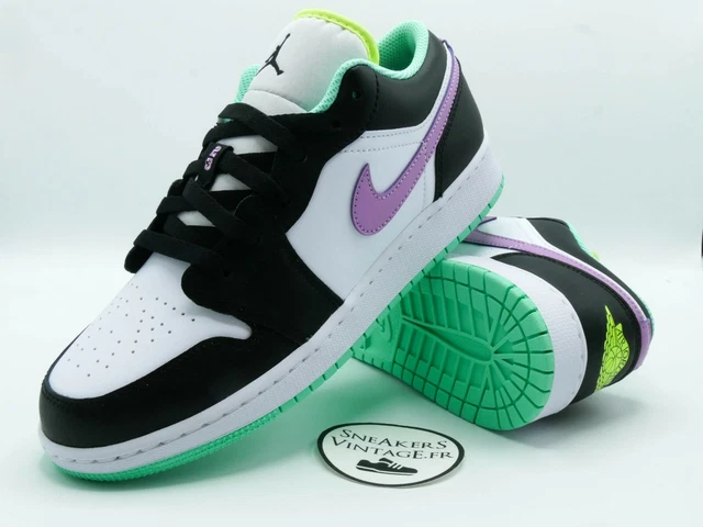 white and purple jordan 1 low