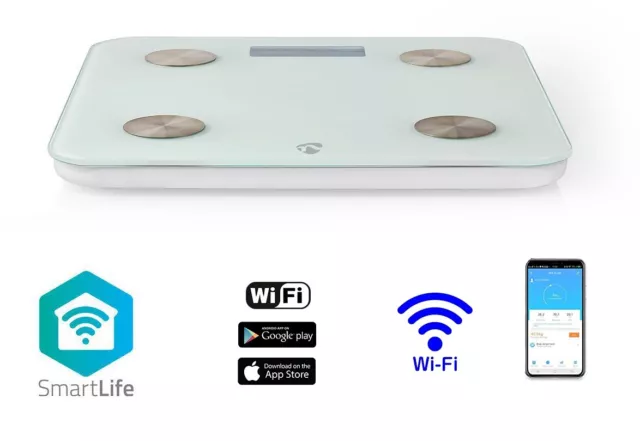 Bilancia Pesapersone Wi-Fi Smart Grasso Acqua Corporeo Massa Ossea Muscolare