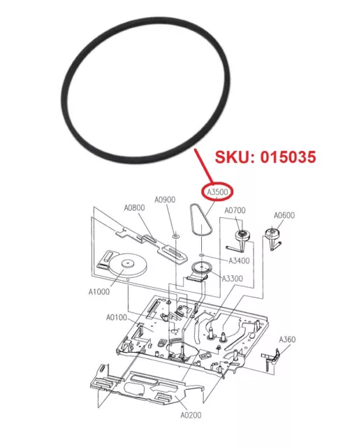 Rectangular Reel Rubber Belt For Sony Triniton VCR CRT Combo TV