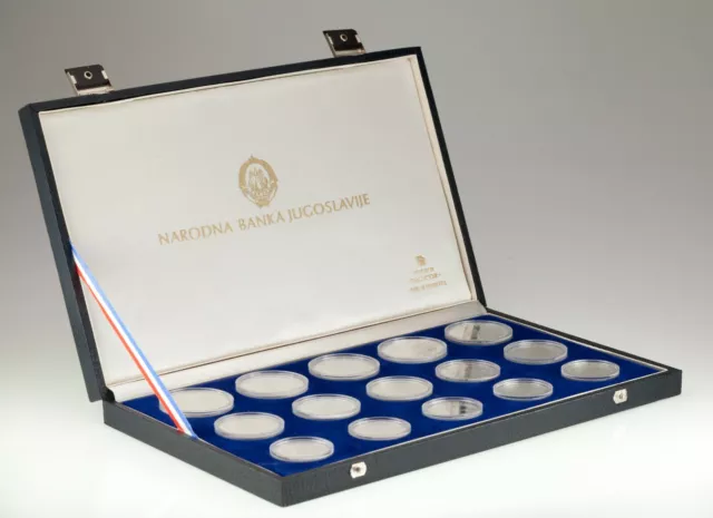 1984 Yugoslavia Sarajevo Winter Games Silver Proof Coin Set of 15 w/Case