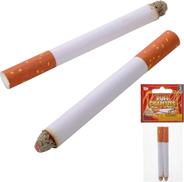 fake cigarette light up Zugar Land Realistic Looking Stage Puff Cigarettes (3.5") Prop for Prank, Halloween Costume, Movie, or Theater Play Tricky Fun Gag Cool Toy Fancy Dress Looks Lit Up. (2 Cigarettes) Thanks to the realistic look Fake Lit Cigarette : 4