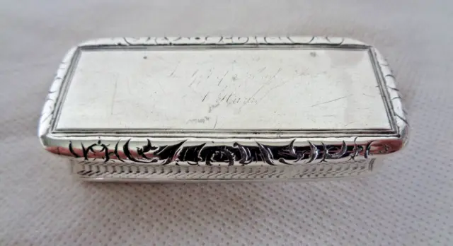 Georgian Birmingham 1822 Solid Silver Table Snuff Box 2