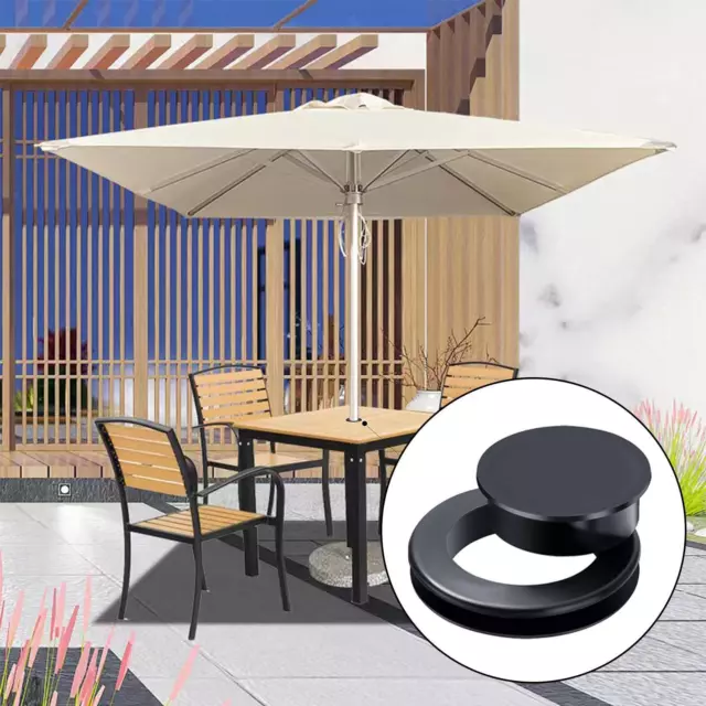 Patio Table Umbrella Hole Ring and Cap for Outdoor Activities Deck Courtyard