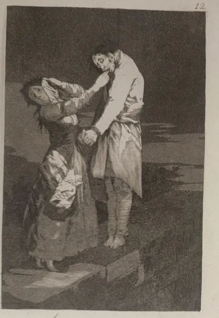 Francisco Goya- Etching Aquatint Print- Los Caprichos-Plate 12-1892