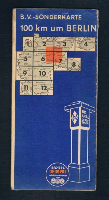 ARAL B.V.-Sonderkarte 100 km um Berlin / Stadtplan Groß-Berlin / 1:500000 / 1936