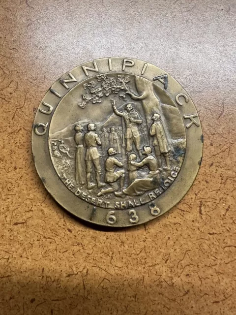 Quinnipack 1638-1938 Three Hundred Anniversary of New Haven 3" Medal Bronze