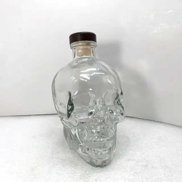Crystal Head Bottle Skull Vodka Empty Glass Skeleton Clear Bottle 750ml