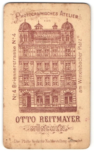 Fotografie Otto Reitmayer, München, rücks. Ansicht München, Atelier Briennerstr