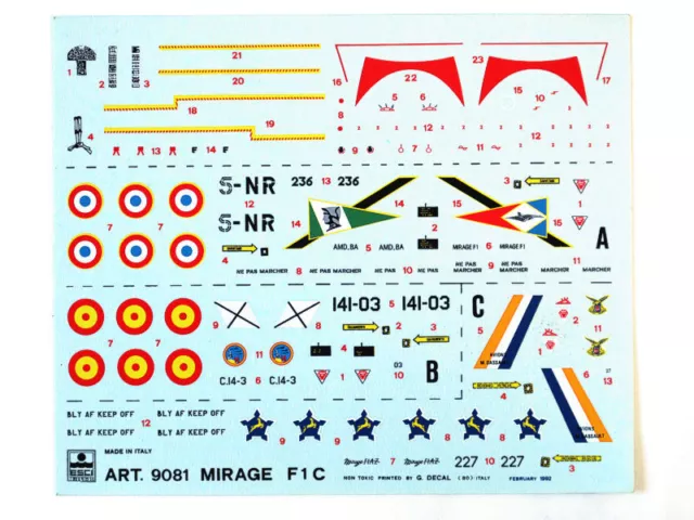 Esci 9081 Vintage Decals Mirage F1C 1:72 modellismo