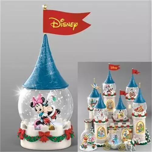 Disney Christmas At The Castle Snowglobe Collection MUSIC & LIGHT NEW 3