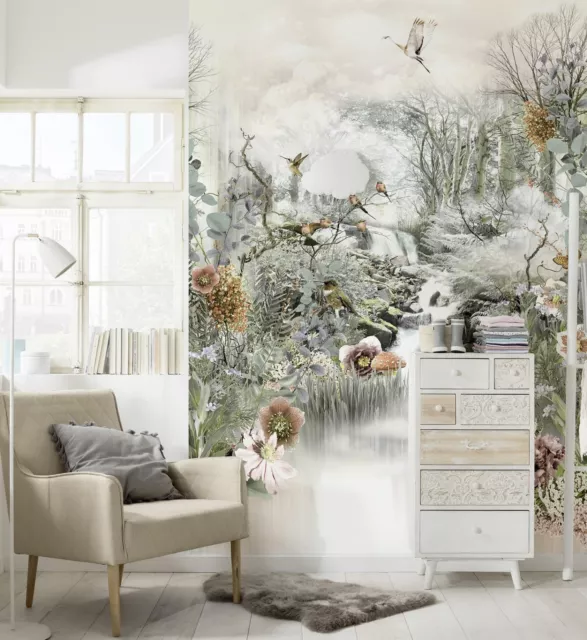 Wall mural wallpaper 254x184cm Large photo decor White nature Japanese garden 3D