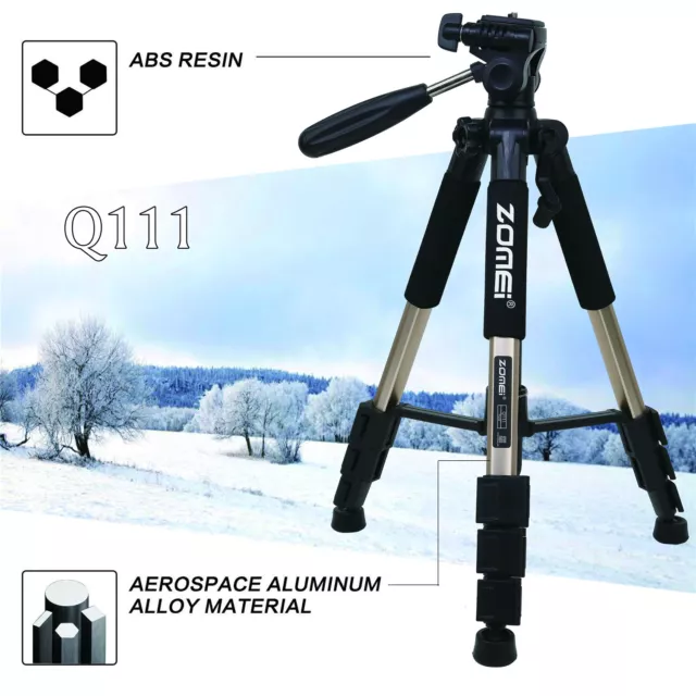 Q111 ZOMEI Tripod Professional Aluminium Travel Pan Head for Canon DSLR Camera
