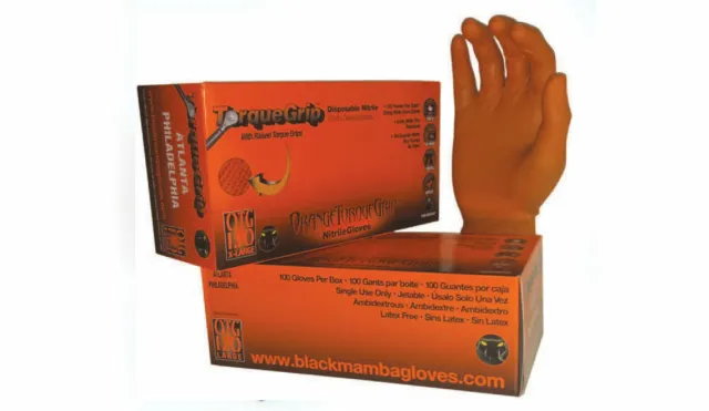Orange Mamba  8 mil Nitrile Glove-Orange Large OTG120