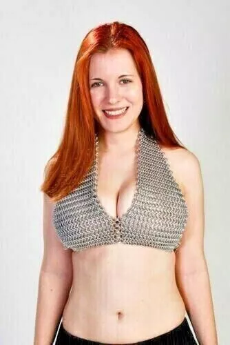 Handmade Butted Chainmail Top, Bra For Women's Halter Chain mail Bra,