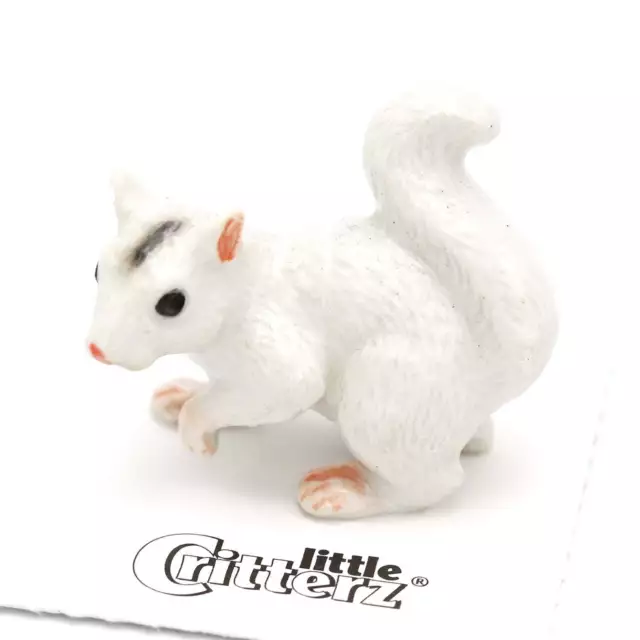 Little Critterz Squirrel - White Squirrel "Bree" - Miniature Porcelain Figurine