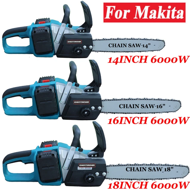 8"-16" Electric Cordless Chainsaw Powerful Wood Cutter Saw For Makita 4 Battery