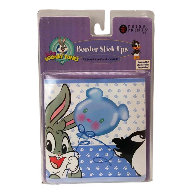 Vintage New/Sealed BABY LOONEY TUNES Border Stick-Ups Wallpaper Trim Removable