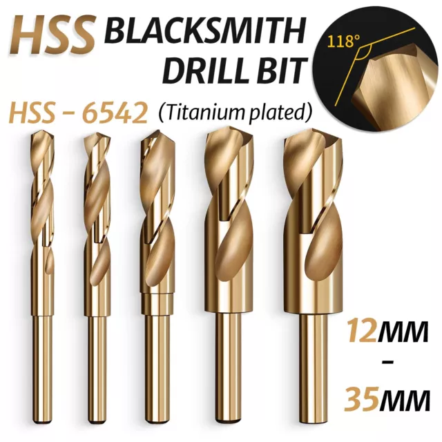 HSS Cobalt Blacksmith Drill Bit Reduced Shank Drills Metric Sizes 12mm - 35mm