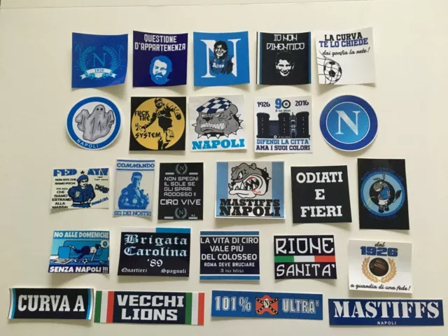NAPOLI 25 ADESIVI Ultras Pegatinas Aufkleber Stickers Ultras Napoli No  Sciarpa EUR 24,90 - PicClick IT
