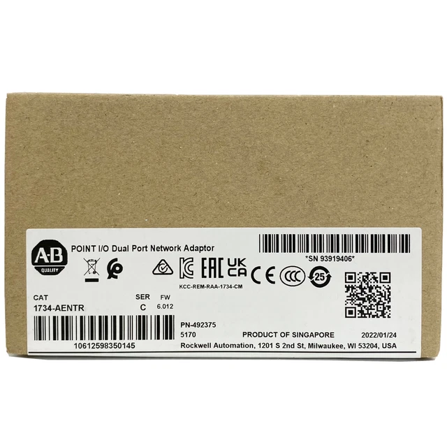 Allen Bradley 1734-AENTR Punto I/O Doppio Porta Rete Adattatore Serie C USA