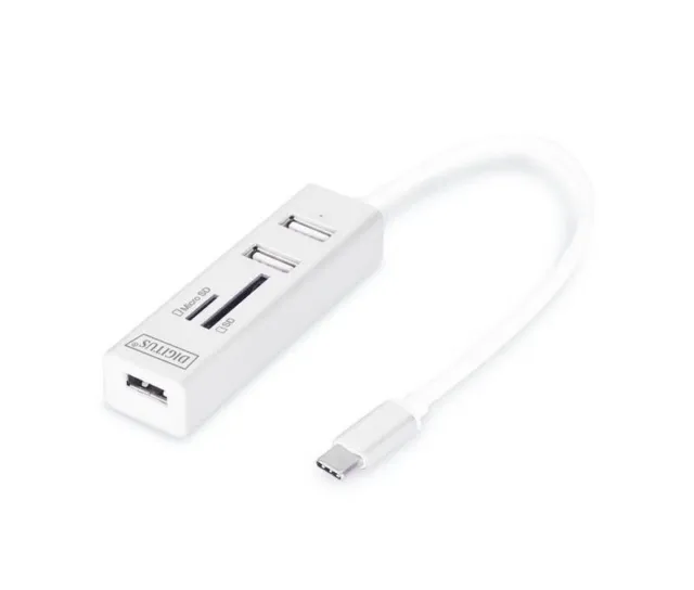 Digitus Hub Otg 3 Porte Tipo "C" Usb 2.0 Con Lettore Di Schede Da70243 Hub Usb