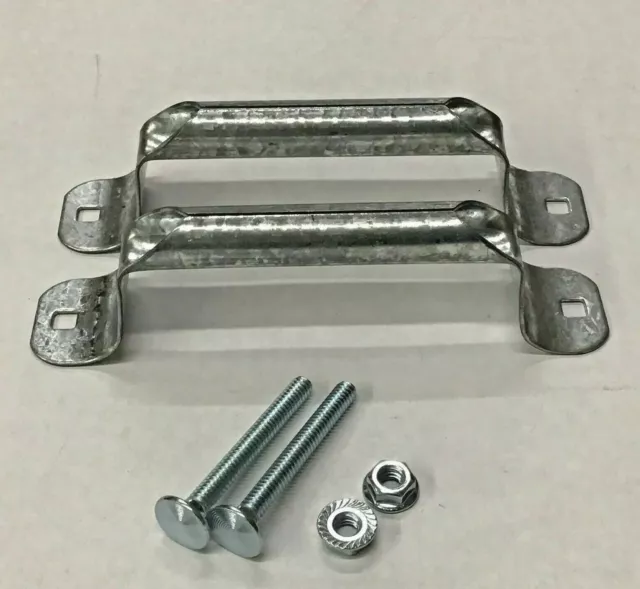 Pair Garage Door 6.5" Lift Handles & Hardware Rolled Grip Truck OHD Shed Barn