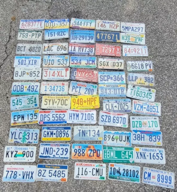 COMPLETE Set Of All 50 US License Plates, Lot of 56, Includes D.C.