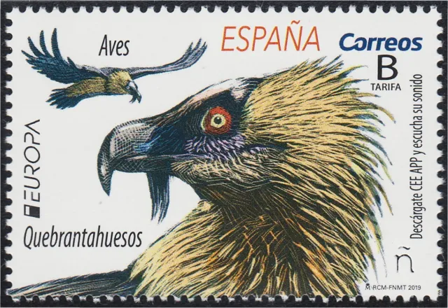 SPAIN SHEET PREMIUM 75 2019 Bird Bearded Vulture Europe Tariff B MNH ...