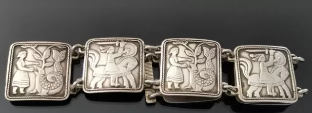 David Andersen Norway  Sterling Silver bracelet Scandinavian design "Fairytale"