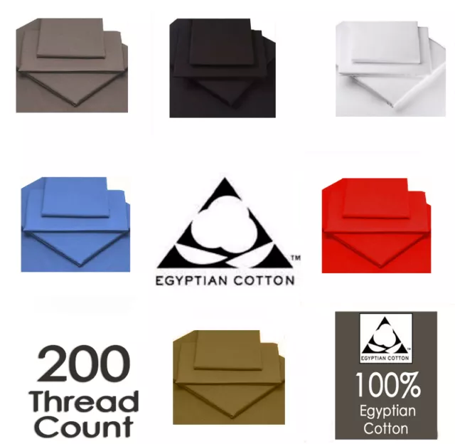 Luxus 100 % ägyptische Baumwolle passend, flache Blätter 200 Fadenzahl alle Größen