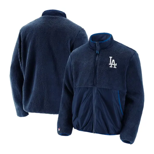 Los Angeles Dodgers Jacket (Size 2XL) Men's MLB Logo Zip Fleece Jacket - New