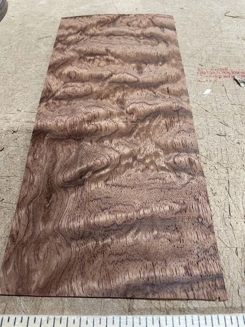 Waterfall Bubinga wood veneer 4” x 10” raw no backing "AA" grade 1/42" thick
