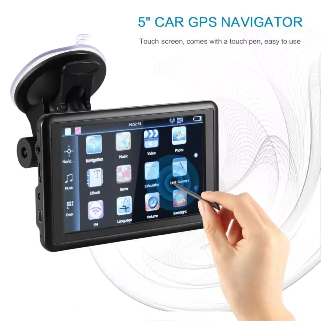 5 inch GPS Navigation 4GB TFT Touch Screen HD GPS Device Maps Car FM Satellite