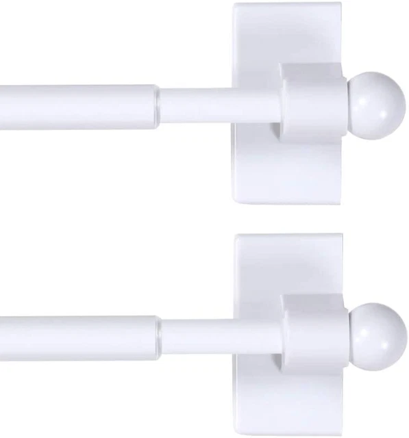 2 PACK Magnetic Curtain Rods for Metal Doors Top and Bottom Multi-