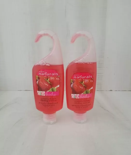 AVON Naturals STRAWBERRY & GUAVA Shower Gel 5 oz ~ LOT of 2 NEW & SEALED