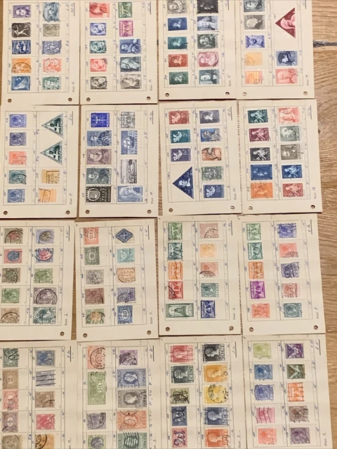 Briefmarken Lot Holland Niederlande uralt 16 Seiten aus einem Album