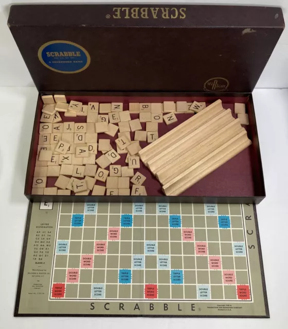 Vintage 1953 SCRABBLE Board Game Complete Classic 1950s Selchow & Righter AS IS