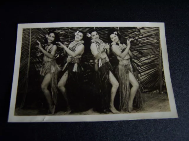 Vintage Photo Four Fijian Women Dancing Fiji 1946