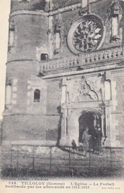 cpa GUERRE 14-18 WW1 TILLOLOY 238 l'église bombardé par les allemands
