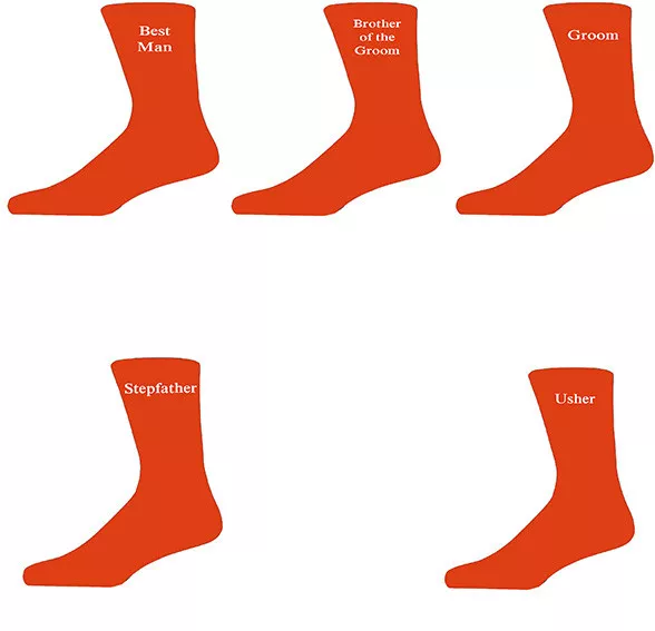 Orange Luxury Cotton Rich Wedding Socks, Groom, Best Man, Usher