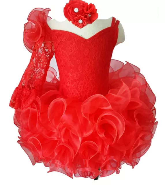 192 Infant Toddler Baby Newborn Little Girl's Pageant Party dress 3T