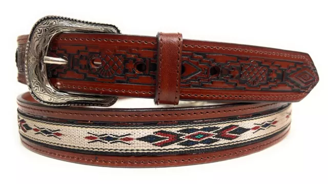 Men's Western Leather Belt. Saddle Horse Southwestern Style Cowboy Rodeo Belt