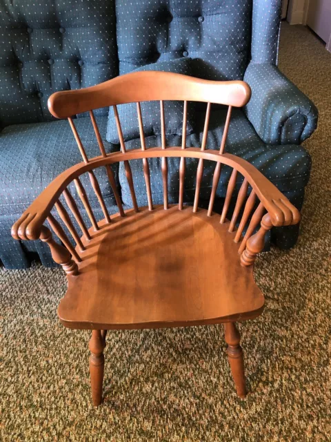 Ethan Allen VTG Maple Mid Century Comb Back Chair / Armchair