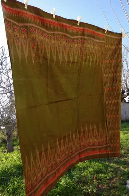 Sarong seta tailandese tessuto a mano vintage circa 1970 tessile II Thailandia -